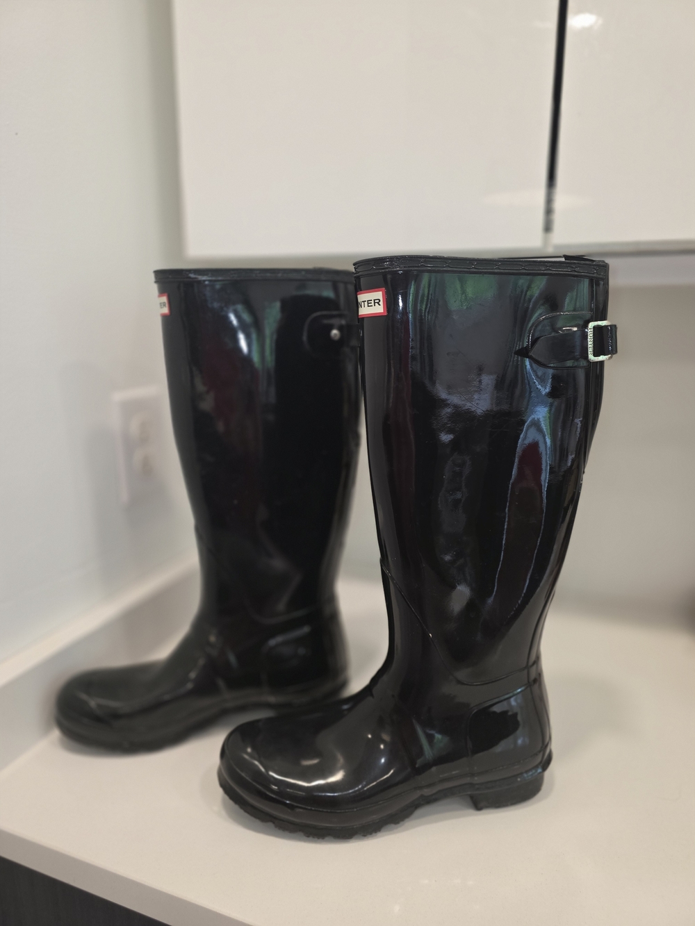 Hunter Gloss Black Tall Waterproof Rain Boots